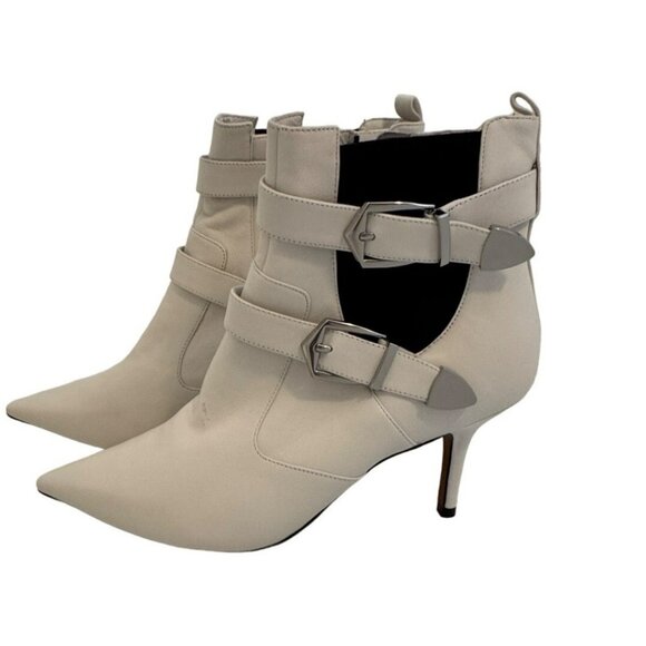 Linea Paolo Nikita II Bootie White Buckle Heels Size 9m $149 - Picture 2 of 14